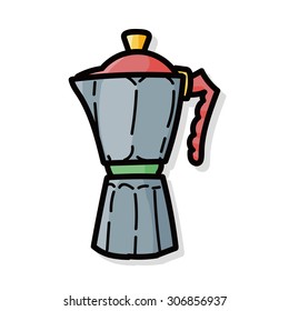 coffee kettle maker color doodle