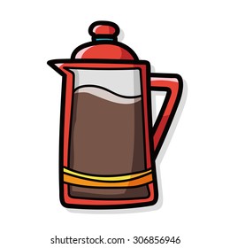 coffee kettle maker color doodle