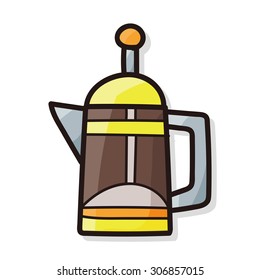 coffee kettle maker color doodle
