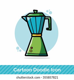 coffee kettle maker color doodle