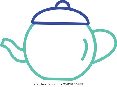 Coffee Kettle outline dual color vector illustration icon design