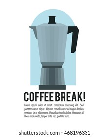 coffee kettle pot break shop store icon. Colorfull illustration. Vector graphic
