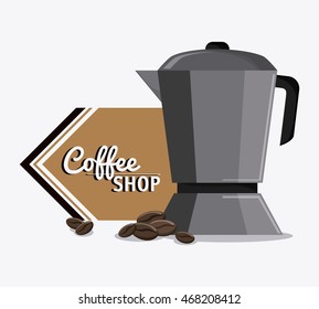 Coffee kettle pot shop beverage icon. drink and break time design, vector illustration