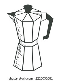 coffee kettle sketch style icon