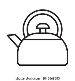 coffee kettle utensil line style icon vector illustration design