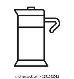 coffee kettle utensil line style icon vector illustration design