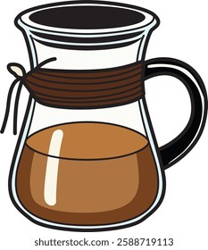 Coffee Kettle Vector Icon. Minimalist Pour-Over Pot Illustration