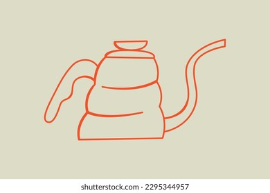Kaffeekessel. Vektorgrafik einzeln auf beigem Hintergrund. Übersicht für Speisen, Café usw.