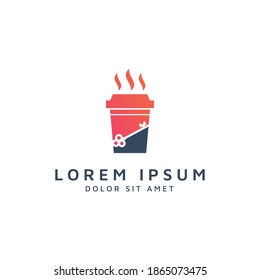 coffee and key negative space logo design