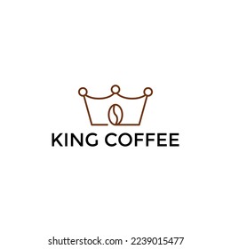 Coffee king bean logo design template