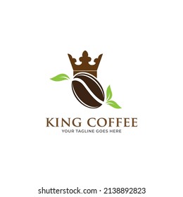 Coffee king crown logo. Modern logo icon template vector design.