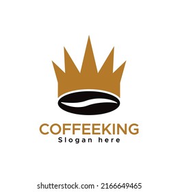 coffee king crown logo template vector design