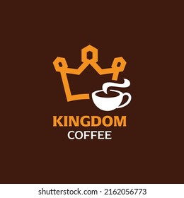 Café con el diseño del logo king vector símbolo gráfico icono ilustración idea creativa