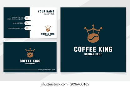 Coffee king logo template on modern style