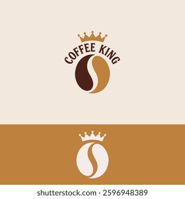 Coffee king vector logo design template