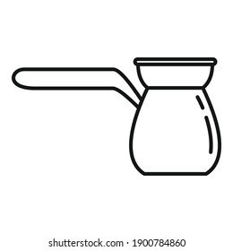 Coffee kitchen pot icon. Outline coffee kitchen pot vector icon for web design isolated on white background