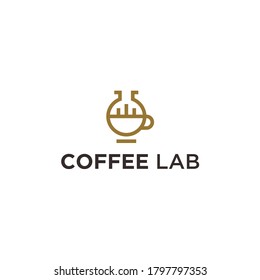 logotipo de café abstracto. icono de laboratorio