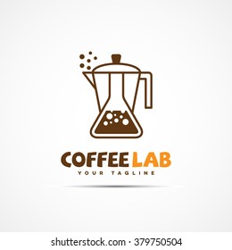 Coffee lab logo template design. Vector illustration.