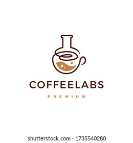 coffee lab logo vector icon illustration