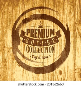 coffee label for cafe in blotch on wood texture brown classical scenery texture coffee abstraction background scene wash earth timber cafe space mature sign senior splatter wooden business table conto