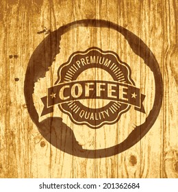 coffee label for cafe in blotch on wood texture brown classical scenery texture coffee conceptual background scene ripple earth wood cafe space old sign older splatter wooden partnership panorama tabl