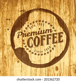 coffee label for cafe in blotch on wood texture tan classical scenery texture coffee abstraction scene wash earth wood cafe space mature sign senior splashing wooden marketing panorama table silhouett