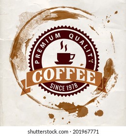 Logo Coffee Shop Elements Banner Aged Stock Vector (royalty Free) 190874294