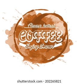 coffee label for cafe in blotch tan classical texture coffee abstraction scene ripple cafe space sign splatter business contour vintage teacup turn surface traditional banner form drip letterhead deal