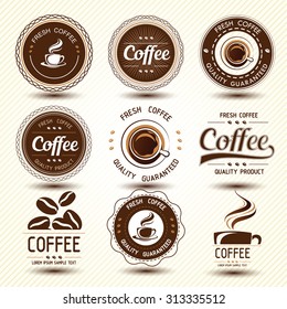 coffee label concept background, vector illustration