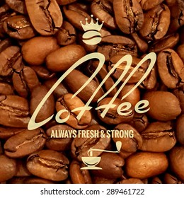 coffee label design beans background