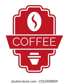 Etiqueta del café. Emblema de plantilla de diseño, logotipo, carteles, banner para café, cafetería, cafetería. Ilustración aislada del vector.
