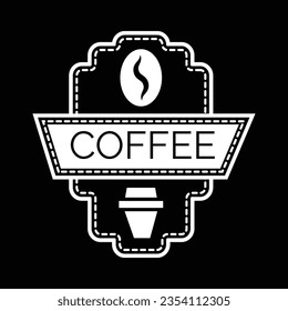 Coffee label. Design template emblem, logo, signboard, banner for cafe, coffee shop, coffee shop. Vector isolated illustration.