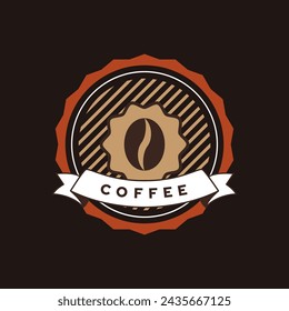 Coffee label design template. Coffee shop symbol. Vector illustration. Suitable for business identity.