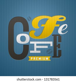 Diseño de la etiqueta del café. Ilustración del vector