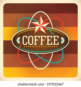 Diseño de la etiqueta del café. Ilustración vectorial.