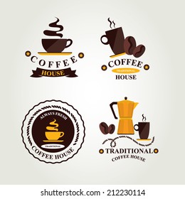 Coffee label, icon menu.