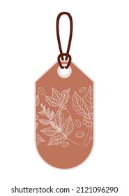 coffee label icon over white