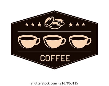 coffee label icon white background