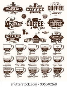 Coffee Label, logo and menu