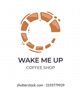 Coffee Label, Logo. Mug Stain Shaped Like Energy Volume Scale