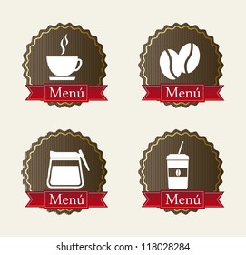 coffee label over beige background. vector illustration