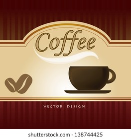 Coffee label over brown background vector illustration