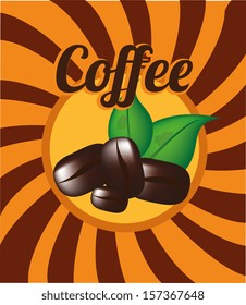 coffee label over grunge background vector illustration 