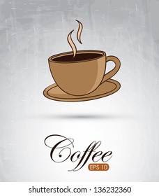 Coffee label over vintage background vector illustration