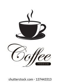 Coffee label over white background vector illustration