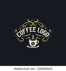 coffee label with retro style or vintage
