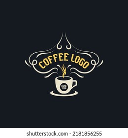 coffee label with retro style or vintage