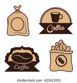 coffee label sac beans cup desgin