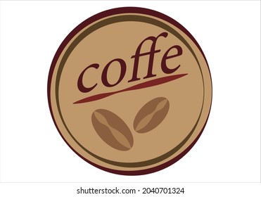 Etiqueta del café con semillas de café.
