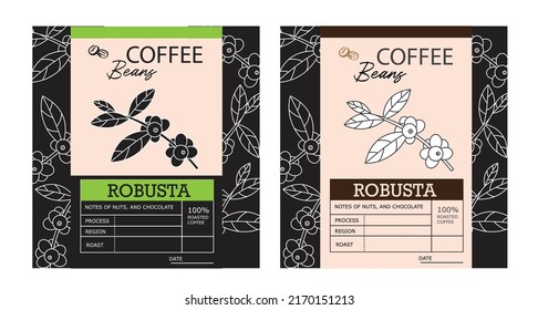 etiqueta de café con ilustración. vector de diseño de empaque de café